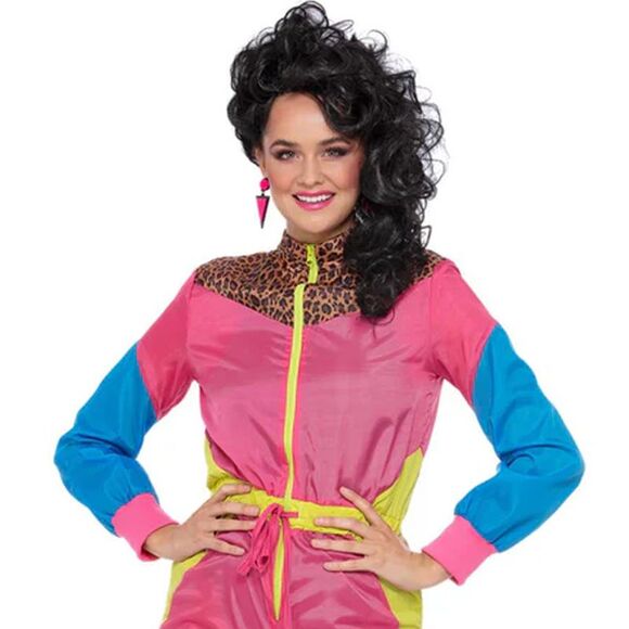 Smiffys Womens/Ladies 80s Colour Block Costume Ski Suit / Pink/Multicolored Costumes